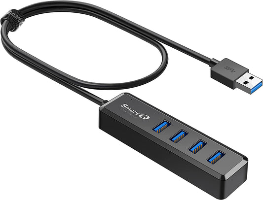 4 USB Hub for Laptop with 2Ft Long Cable and 