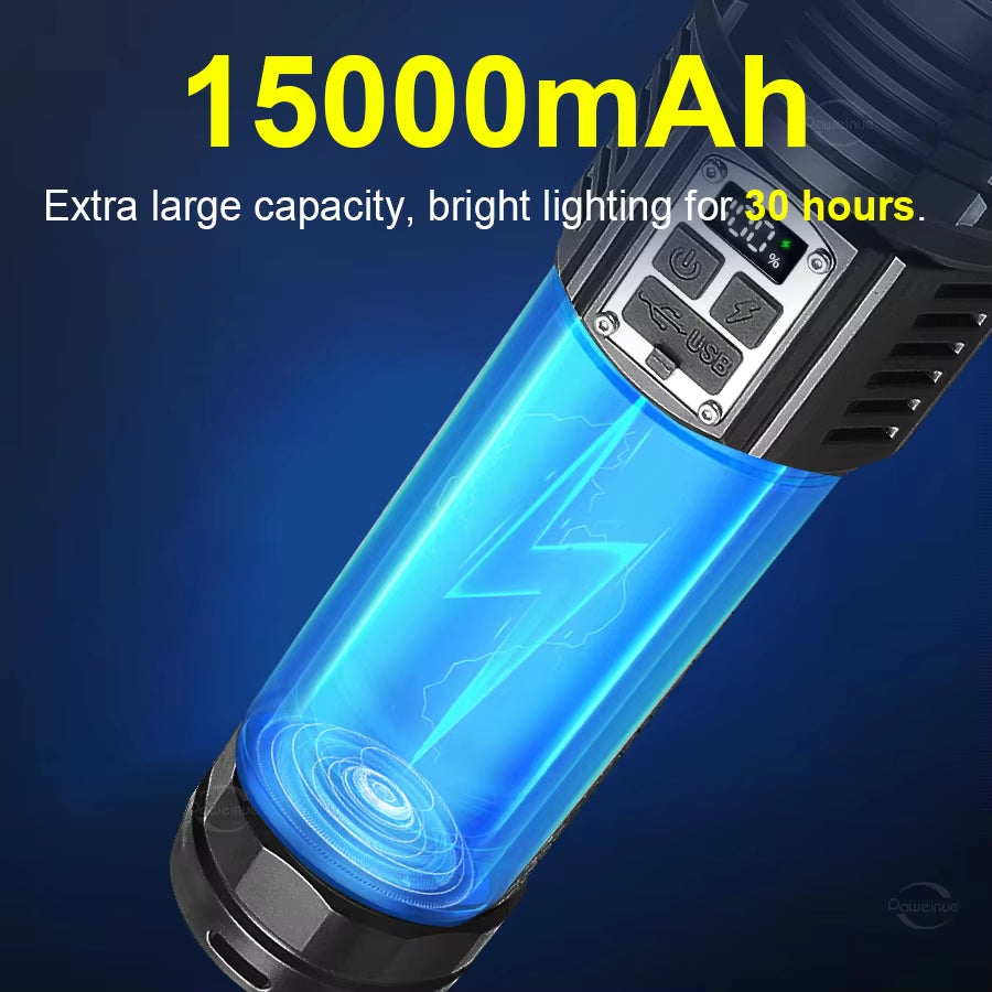 Powerful long ranged LED Flashlight type-C Recharge 