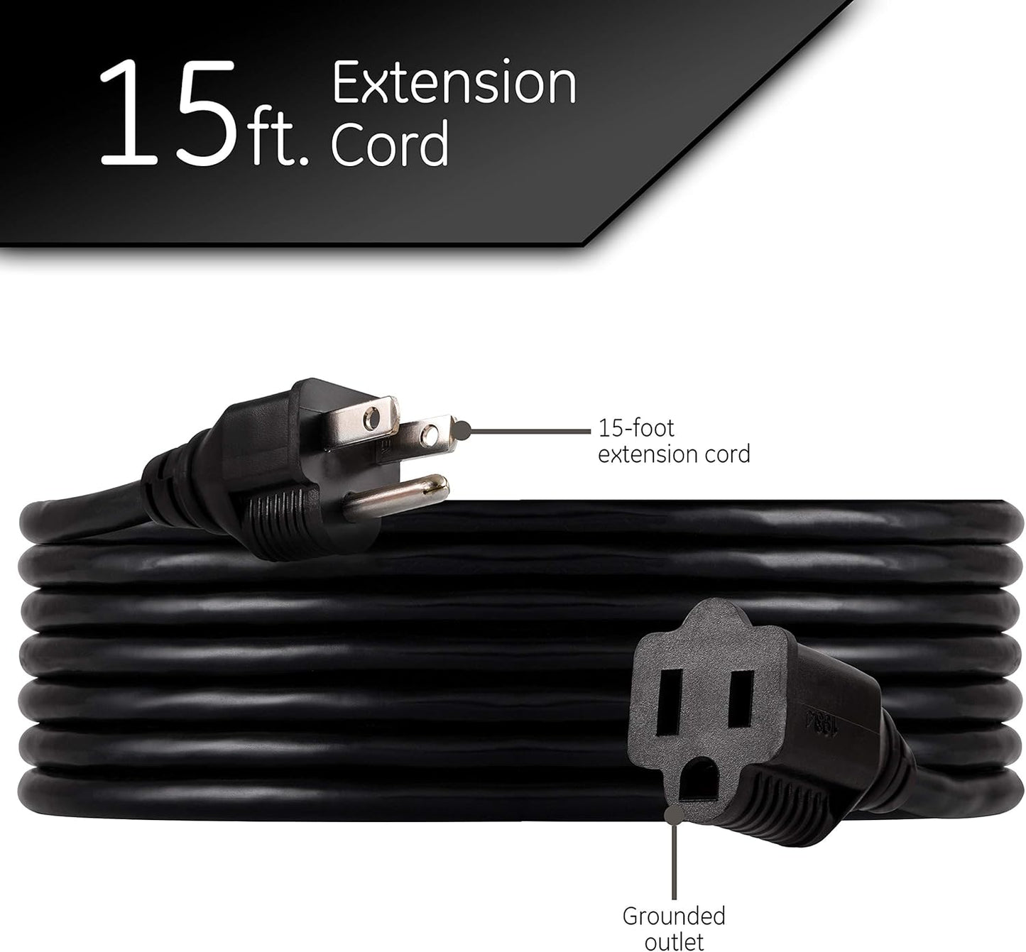 Outdoor 15ft Extension Cord Heavy 