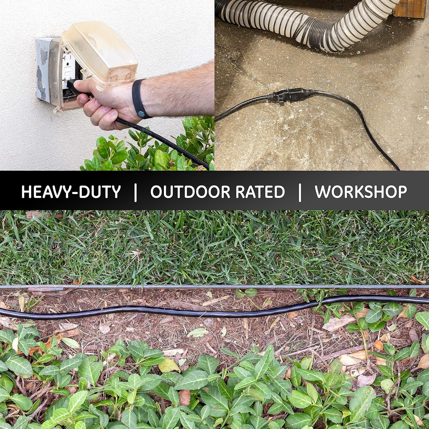 Outdoor 15ft Extension Cord Heavy 