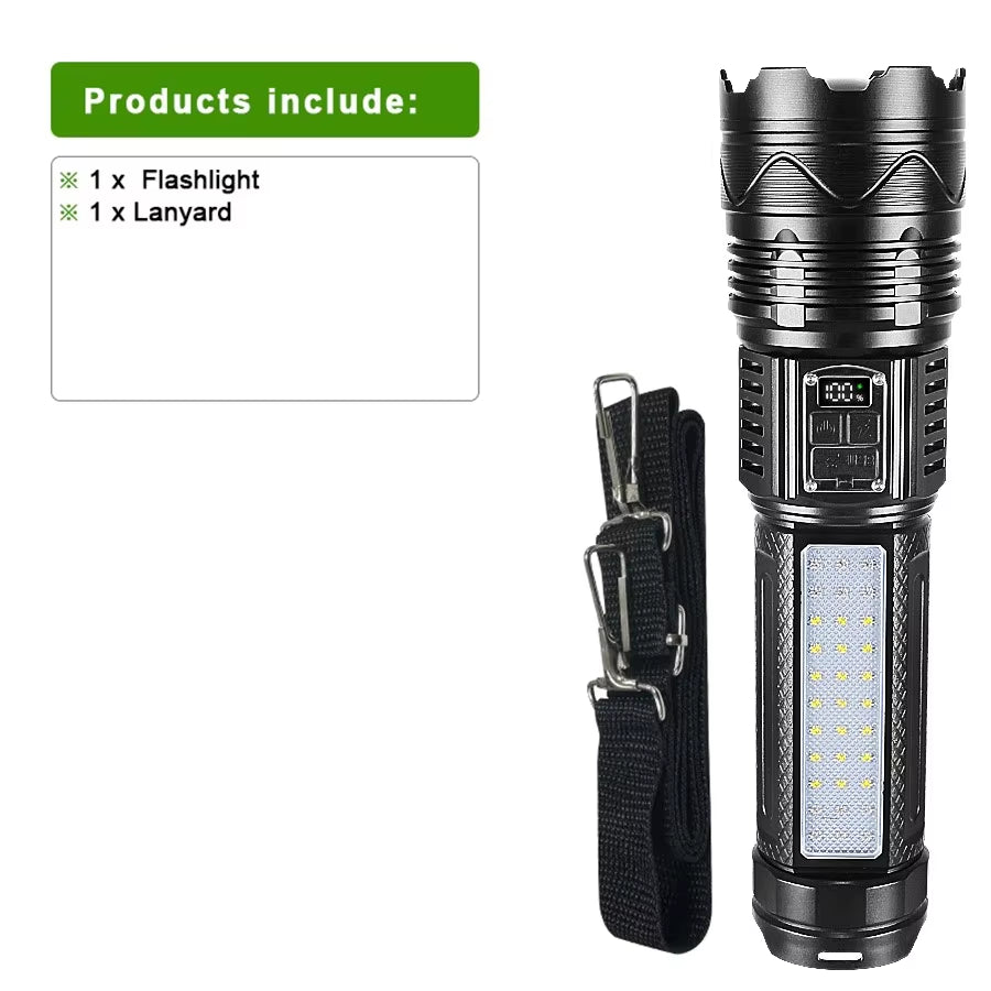 Powerful long ranged LED Flashlight type-C Recharge 