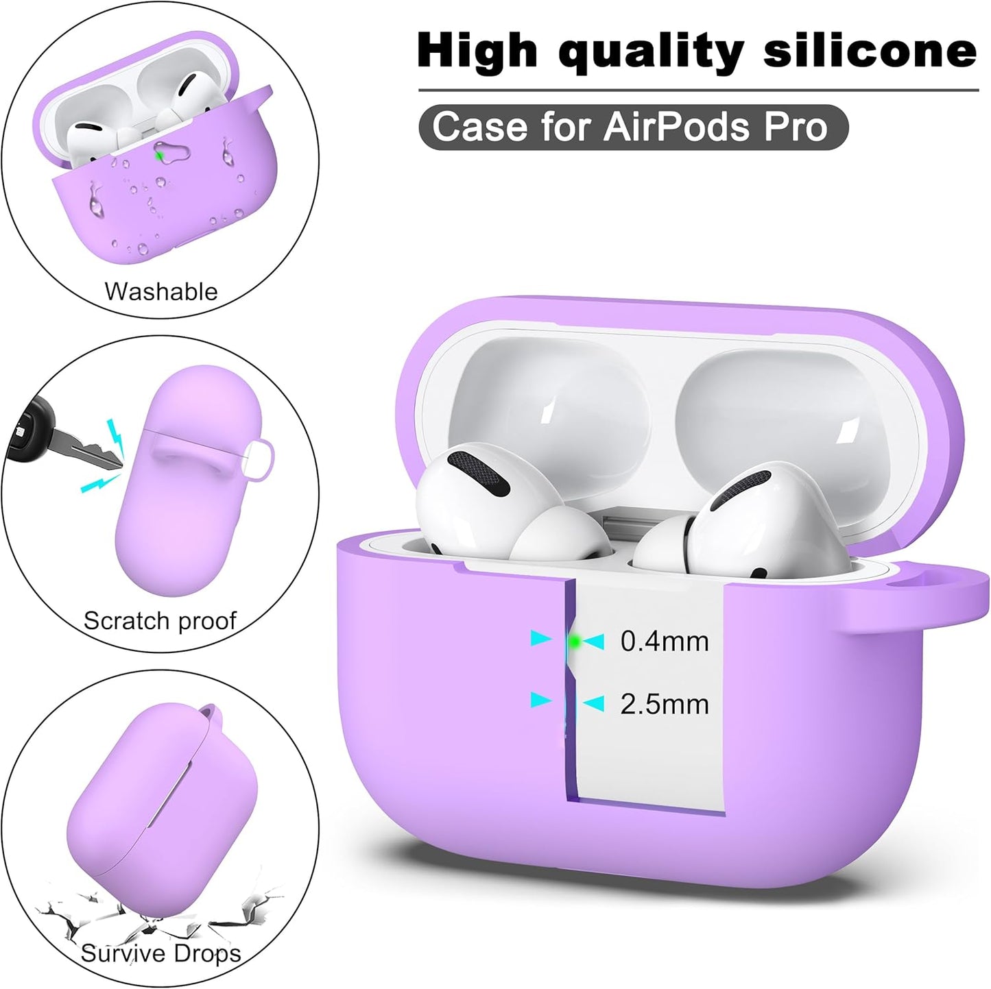 Apple 2019 Latest Airpods Pro Case Lavender