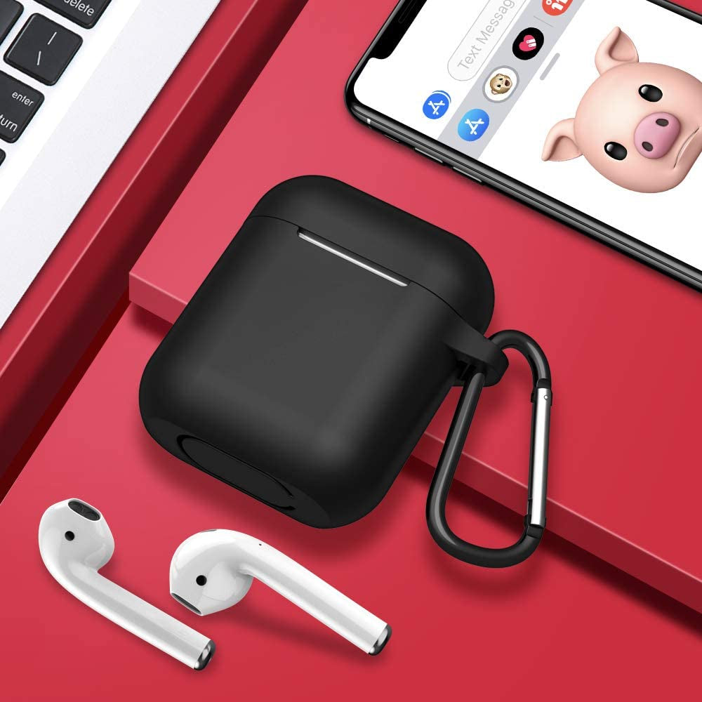 Silicone Case Compatible with Apple Airpods 1&2 Black