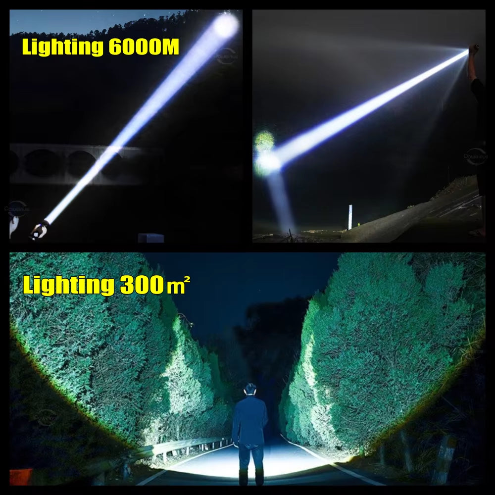 Powerful long ranged LED Flashlight type-C Recharge 