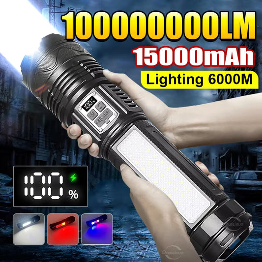 Powerful long ranged LED Flashlight type-C Recharge 