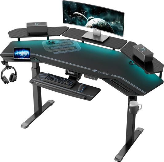 Standing Gaming Desk with a Keyboard Tray of 72”