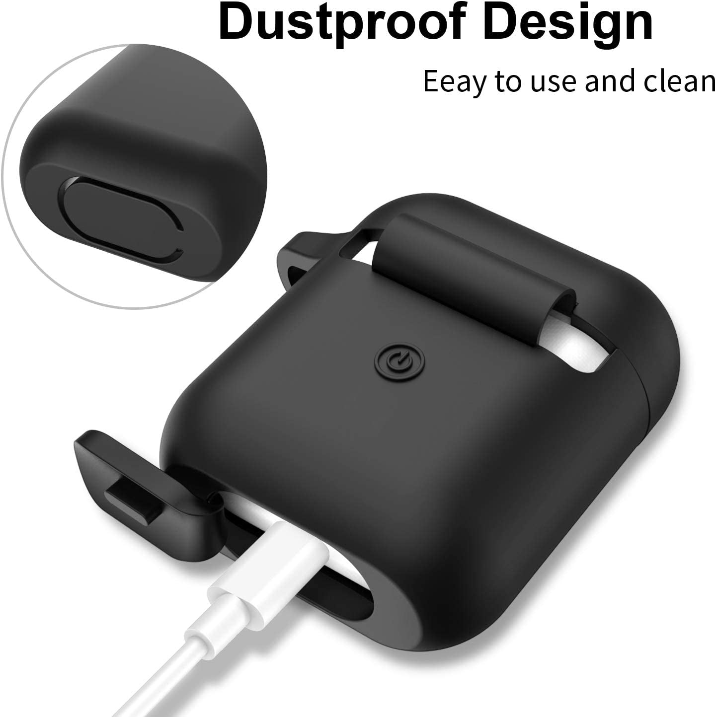 Silicone Case Compatible with Apple Airpods 1&2 Black