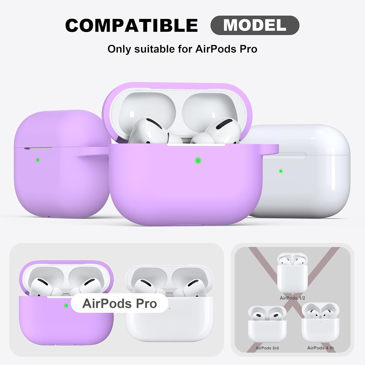 Apple 2019 Latest Airpods Pro Case Lavender